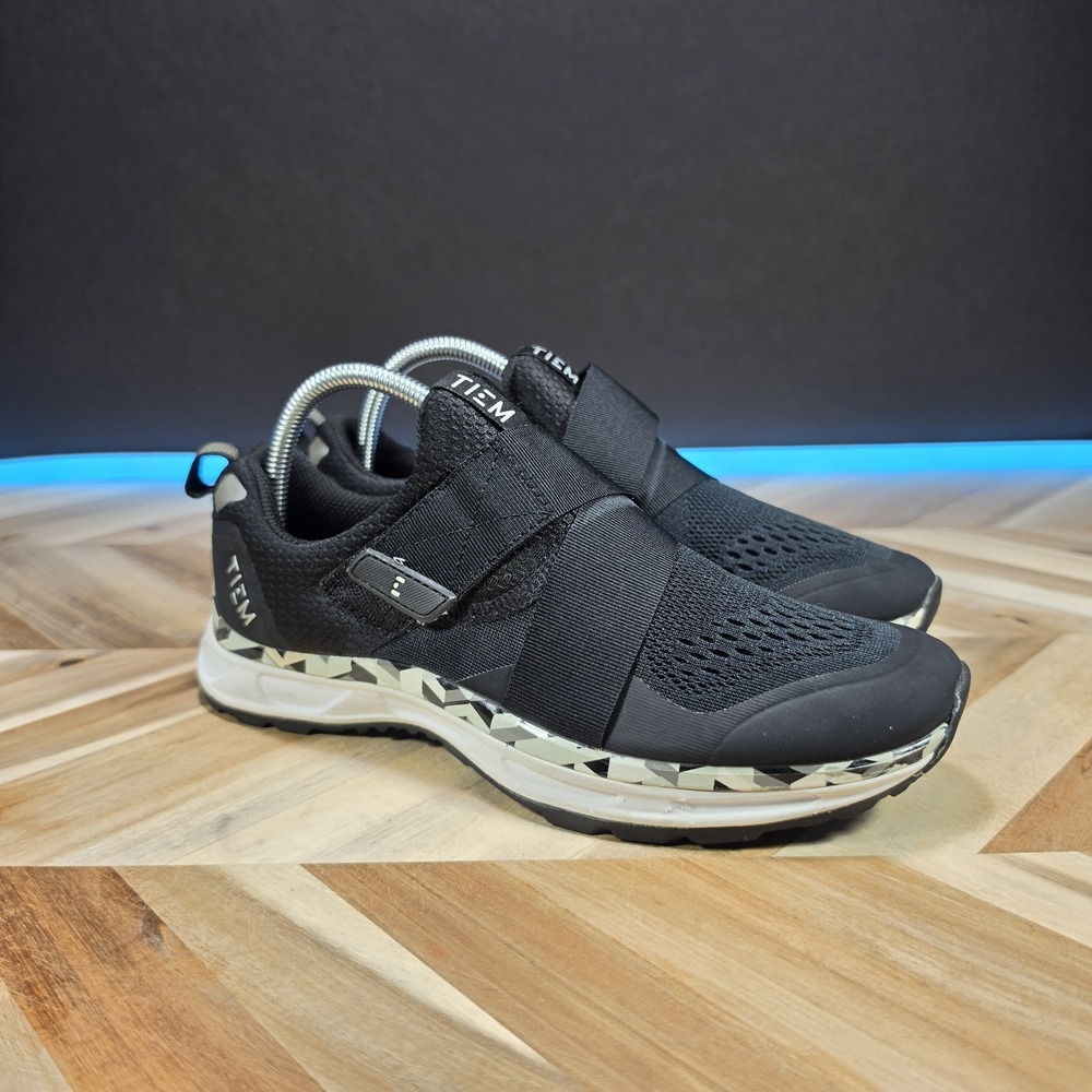 TIEM Slipstream Women 8.5 Black SPD Indoor Cycling Spin Shoes 100001W Black